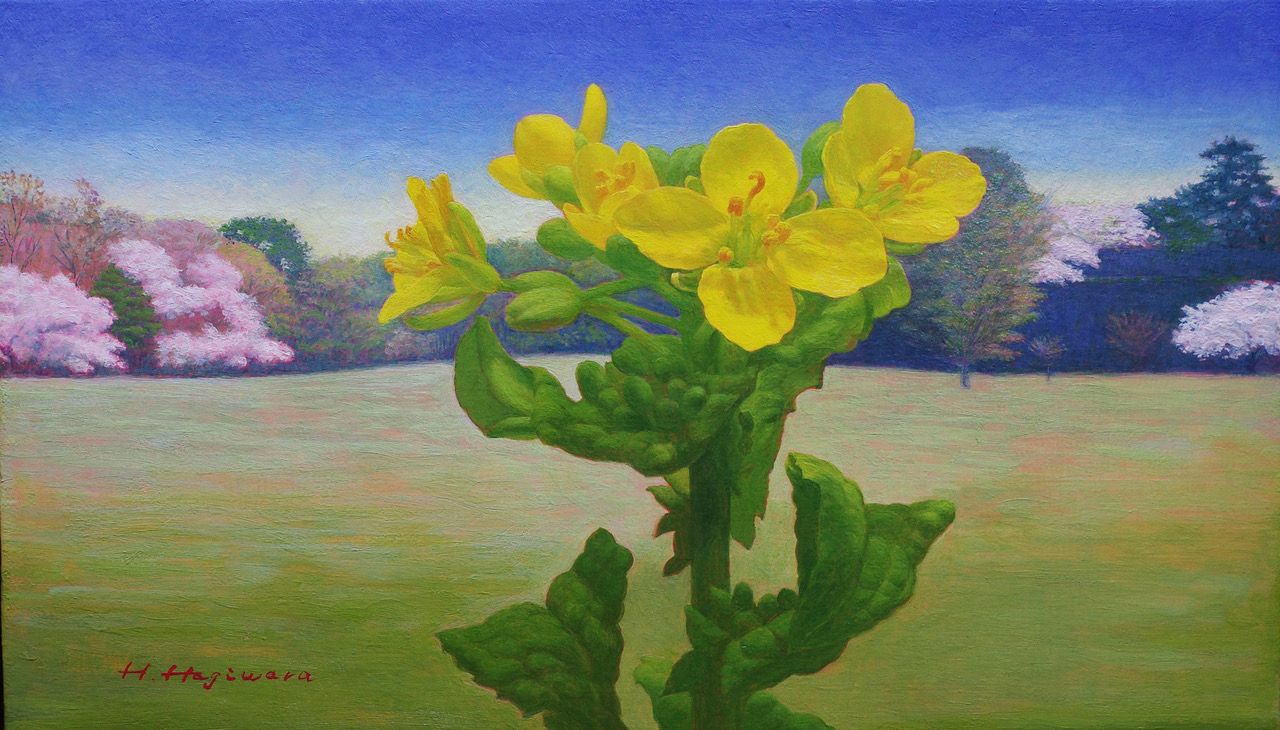 荷を花に変えて　　絵画原画 萩原始展-M4-春の色.jpeg