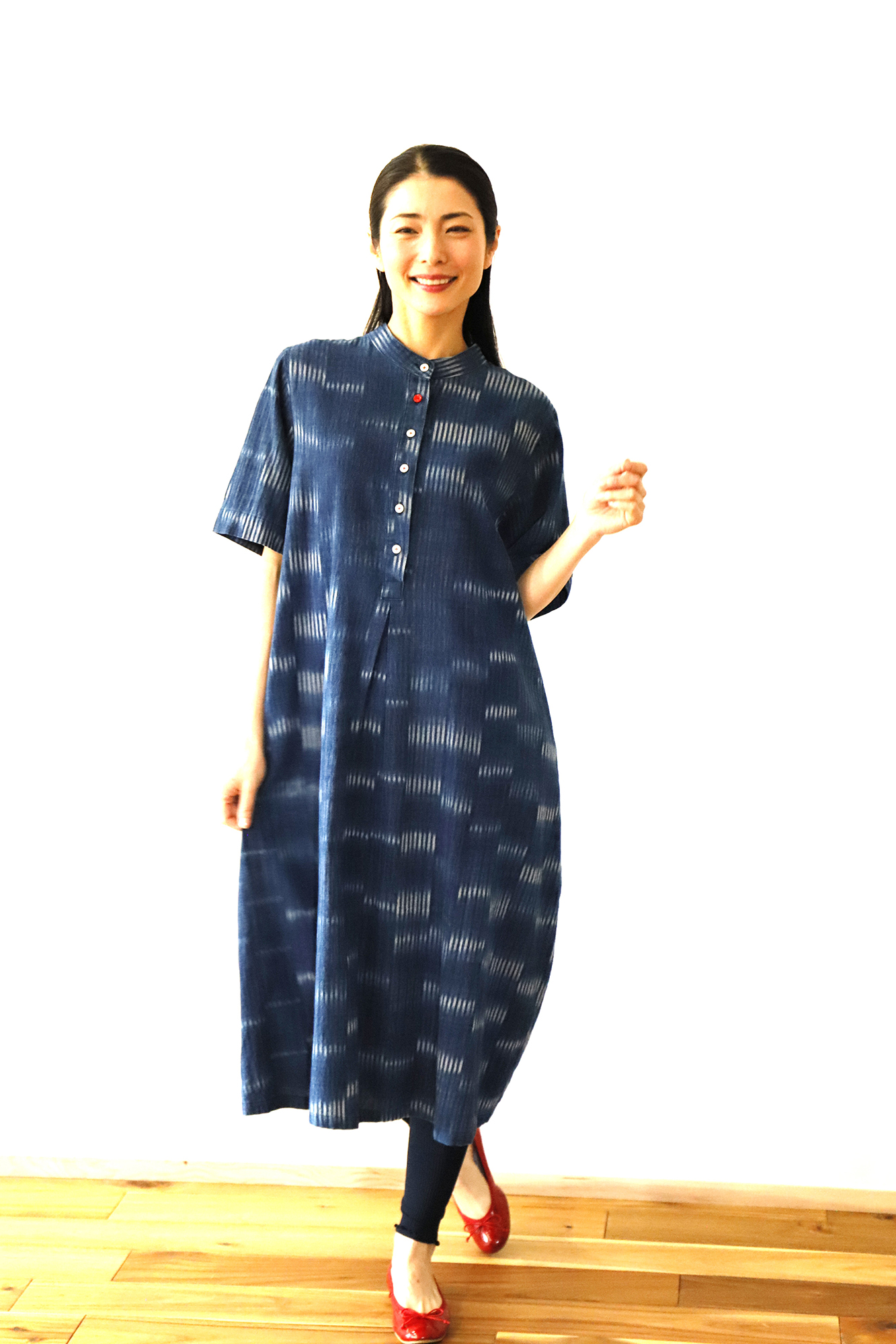 kasurira カスリラ 備後絣 藍染め インディゴ 丸襟 シャツ 日本製 カスリラ＞備後絣＆備後デニム期間限定ショップ - 京成百貨店｜茨城県